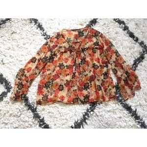 Zara Autumnal Sheer Blouse